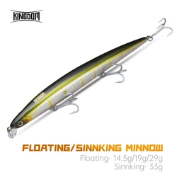 Kingdom Floating Fishing Lures 19g 143mm 14.5g 120mm Good Quality Artificial Minnow Hard Baits Wobblers Carp Fishing Equipment