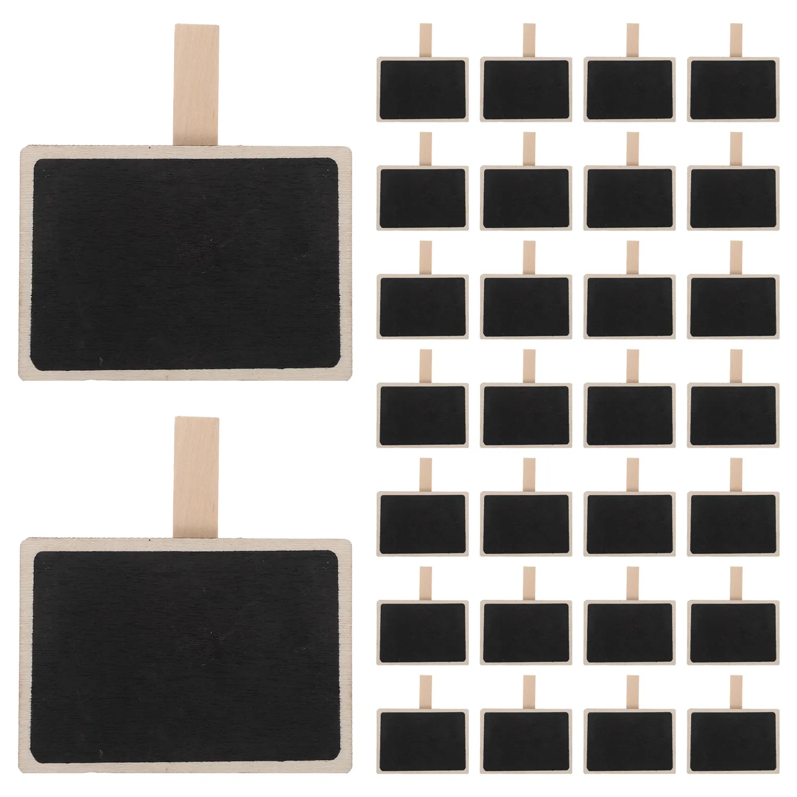 30Pcs Small Blackboard Wooden Clip Chalkboard Reusable Mini Signs Food Labels Price Tags Wedding Party Buffet Memo Photo Clips - view 5
