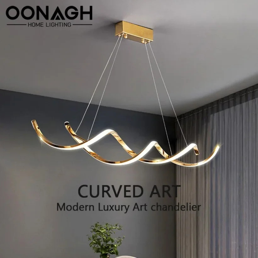 

Modern LED Pendant Light Stainless Steel Living Room Dining Room Ceiling Chandelier Kitchen Hotel Lobby Decoration Lighting