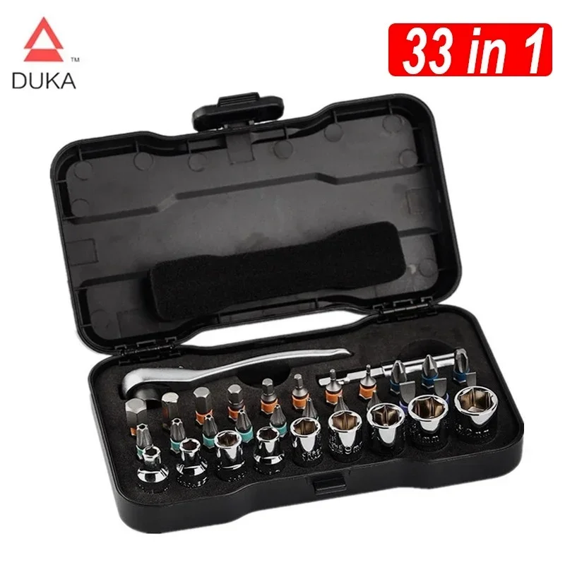 Youpin Duka-multi-purpose Ratchet Chave de Fenda s2 Magnetic Bits Conjunto de Ferramentas Atuman Rs2 Faça Você Mesmo Ferramenta de Reparo Doméstico 33 em 1
