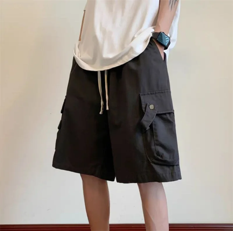 Summer Men\'s Cargo Shorts 2024 New Outdoor Multi-Pocket Basketball Casual Loose Work Pants Male Drawstring Y2k Bermuda Hombre