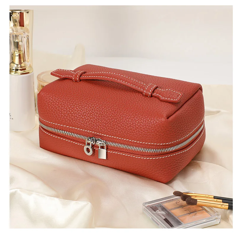 Aidanni Echtleder-Lunchbag für Damen, 2026 Neue Mini Tragbare Kosmetiktasche mit Reißverschluss, Aufbewahrungs- und Reise-Toilettentasche – Detail 7