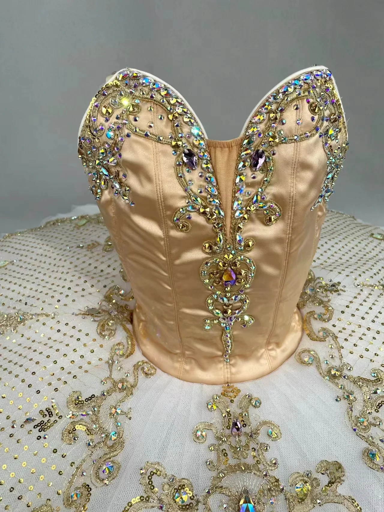 2024 latest golden ballet costume professional high-end customized little swan sleeping beauty suitable for children and adults