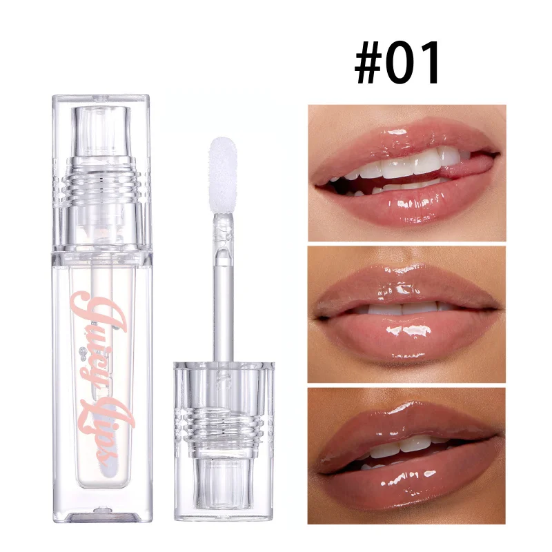 LEAF P0EM Cross-border water-gloss plump lips high-shine mirror lip gloss moisturizing pearl shimmer lip glaze