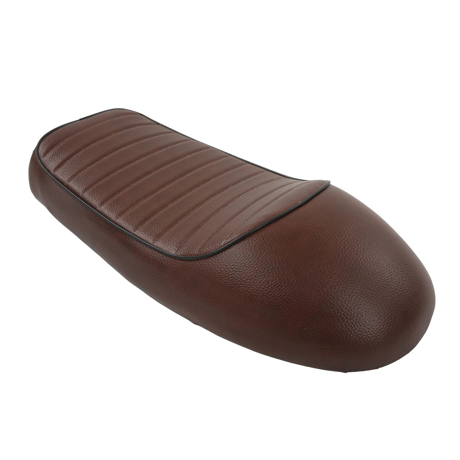 

Motorcycle Seat Cushion Hump Shape Vintage-Style Replacement – Brown Stripe Design, Compatible with Classic Motorcycle Models