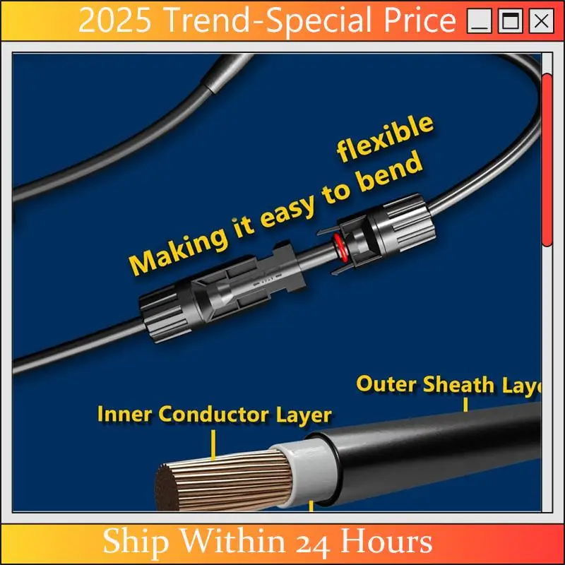 

A61Z Deals 2Pairs Y-Style Solar Connector DC 1000V For Parallel Connection Between Solar Panels Solar Cable Junction