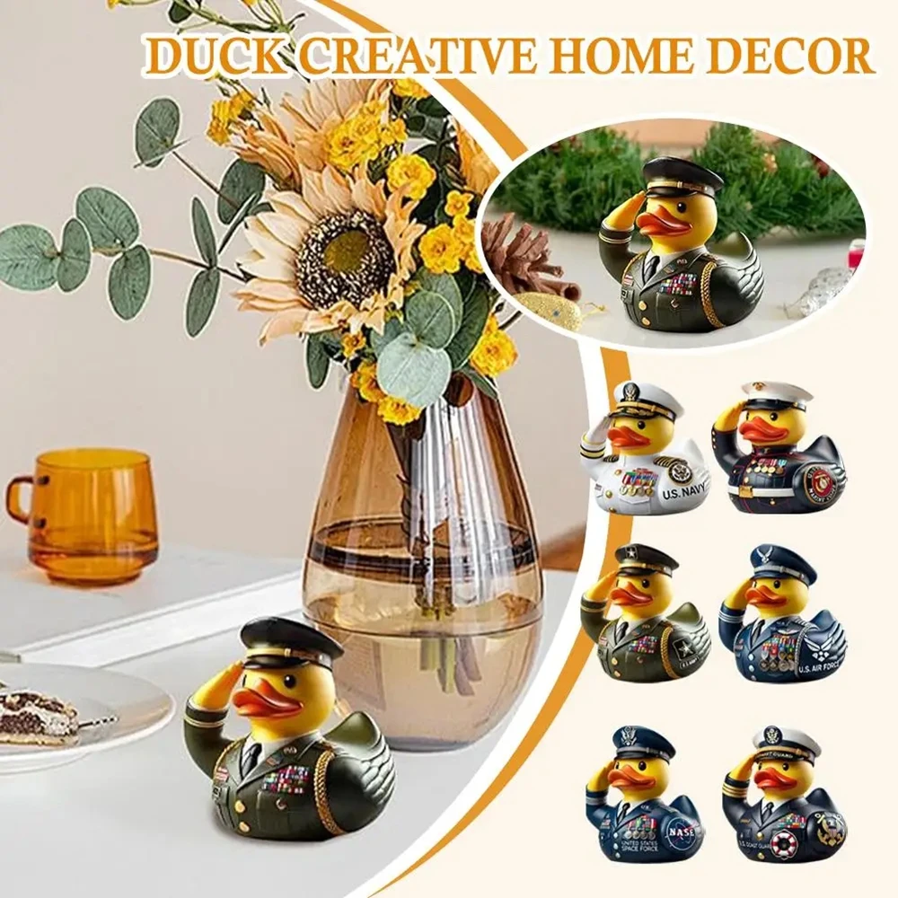 Military Rubber Ducks, Resin Small Rubber Ducks Jeep Ducking, Veterans Memorial Duck Unique Funny Figurines Party Decor Gifts
