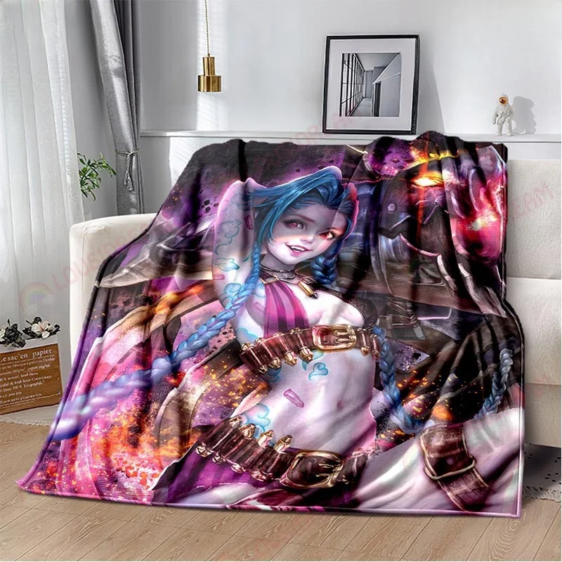 Game Jinx Arcane：League of Legends Blanket Picnic Blankets Warm Blanket Soft and Comfortable Blanket Home Travel Birthday Gifts