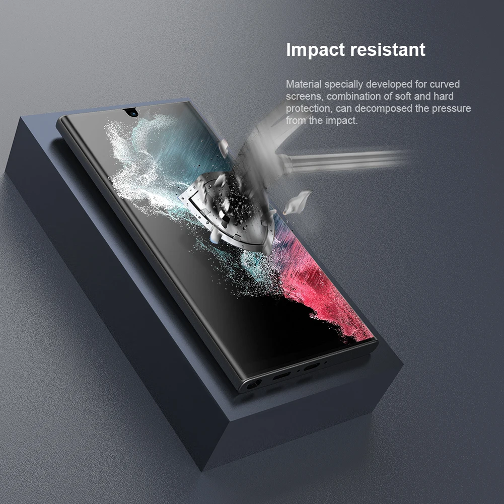 For Samsung Galaxy S23 Ultra  Soft Film NILLKIN 2 Pcs Impact Resistant Curved Screen Protector For Samsung S23 S23+ With tools