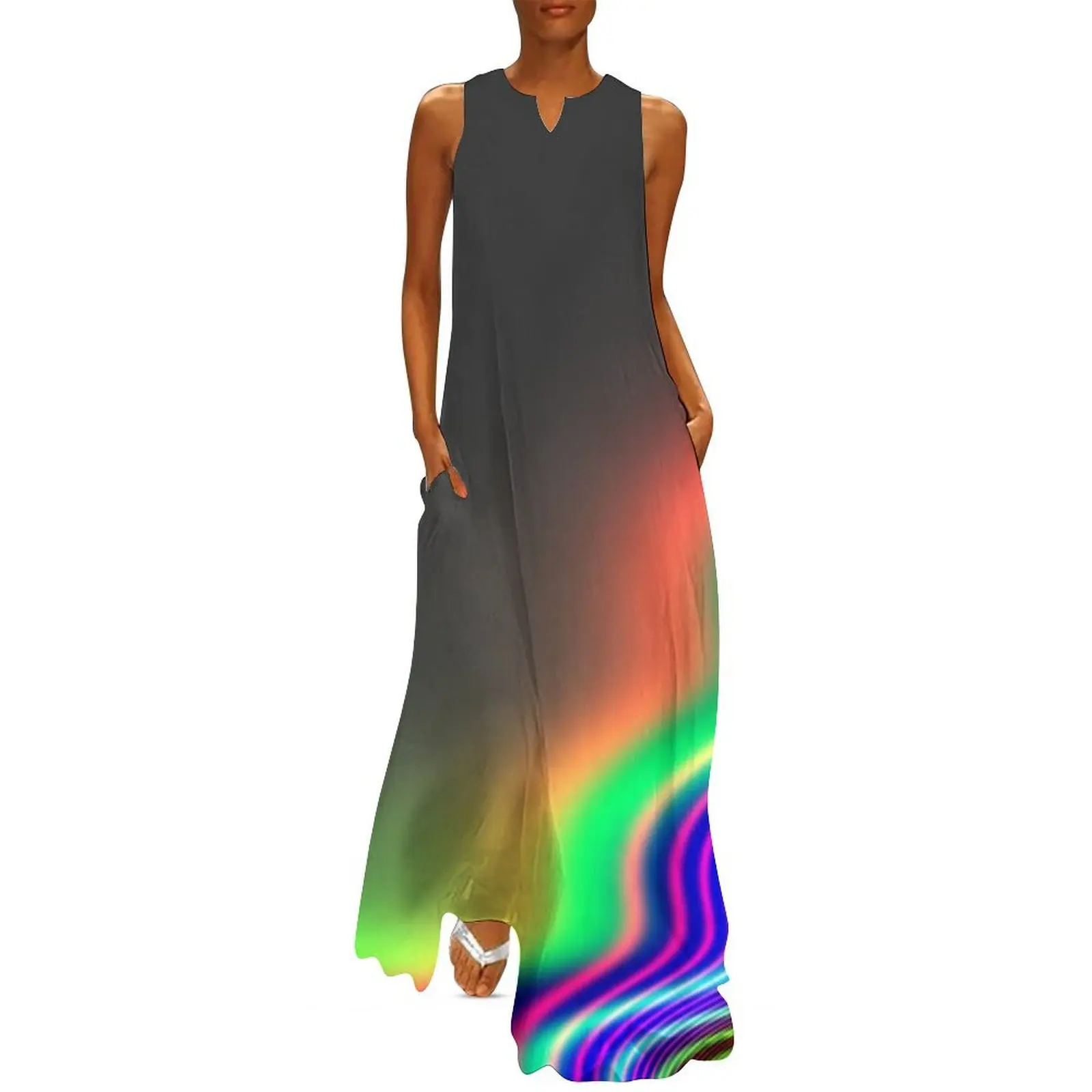 

rainbow obsidian Long Dress women's summer dresses 2025 Female clothing evening dress women summer outfits for women 2025