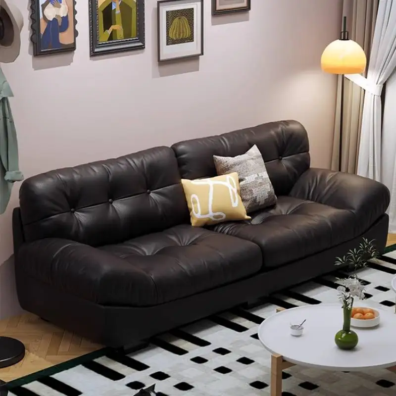 

Ретро-дизайнерские диваны для гостиной, черные, в европейском современном стиле, ленивые диваны-кровати, напольные диваны с подлокотниками, мебель для дома