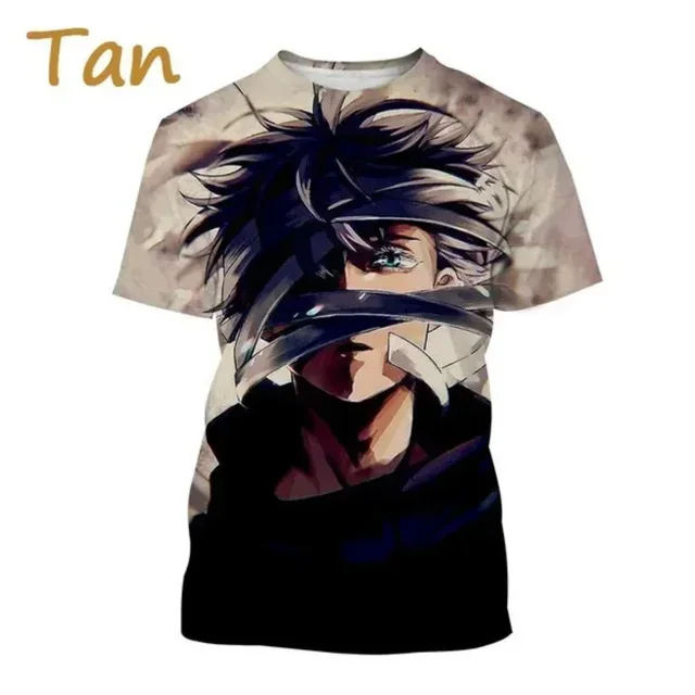 Summer Japanese Explosive Anime Jujutsu Kaisen3D Printed Character T-shirt Large Size Loose Casual COSPLAY Street Fashion Top