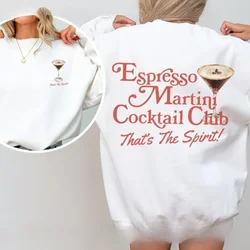 Espresso Martini Sweatshirt Cocktail Club Crewneck Sweatshirt Old Money Aesthetic Retro Y2K Hoodie 90s Nostalgia Downtown Girl