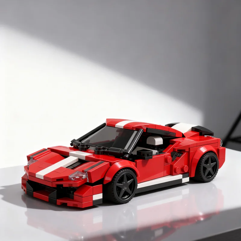 245pcs MOC City Champions Ferari 488 Pista Piloti Model Building Blocks Christmas Gift Toys Architecture Birthday Creative Art