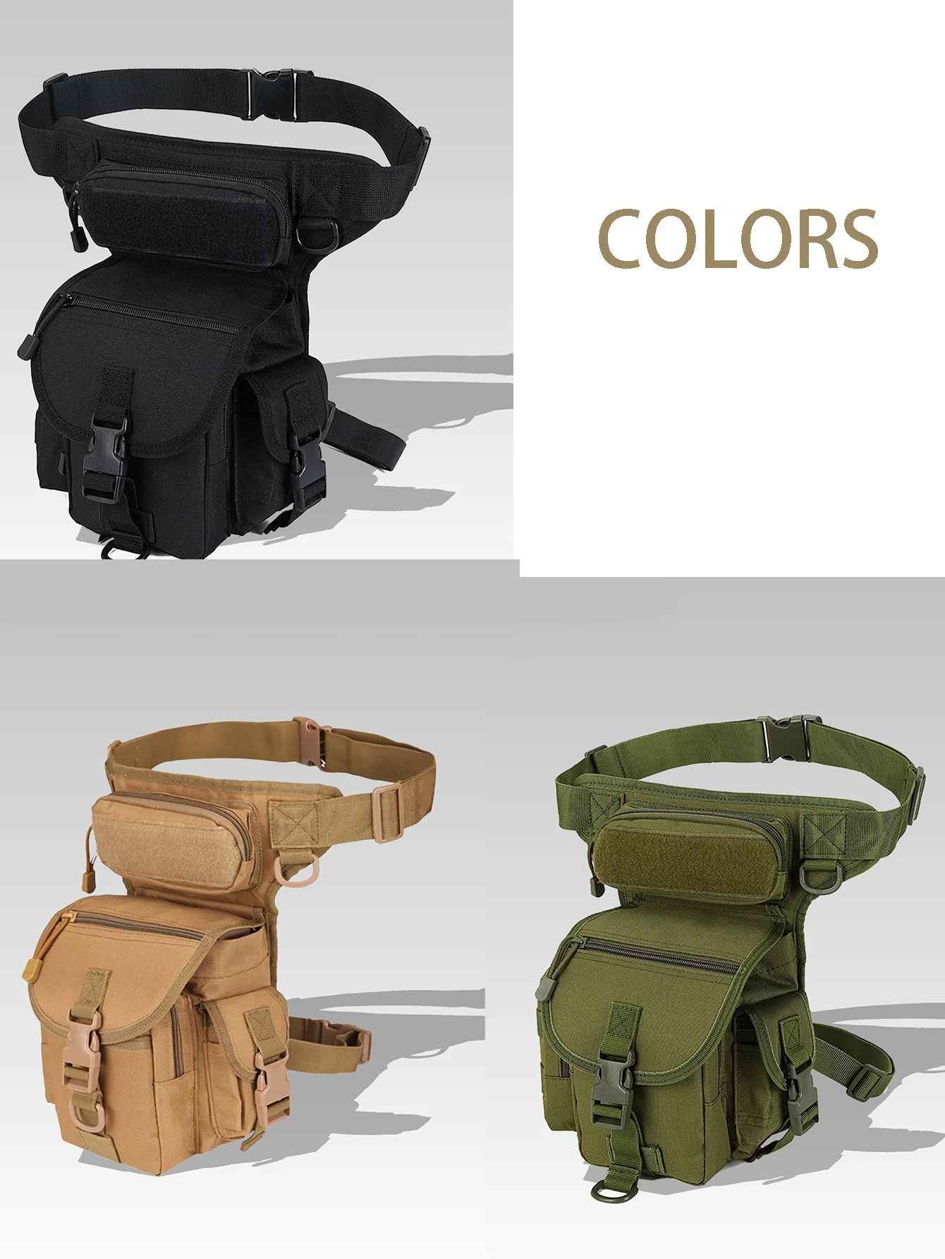 กระเป๋าคาดต้นขาสําหรับผู้ใหญ่ - กระเป๋าคาดขาขี่ม้ากันน้ํากลางแจ้งสําหรับเดินป่า, ปั่นจักรยาน, รถจักรยานยนต์ขนาดกะทัดรัด =