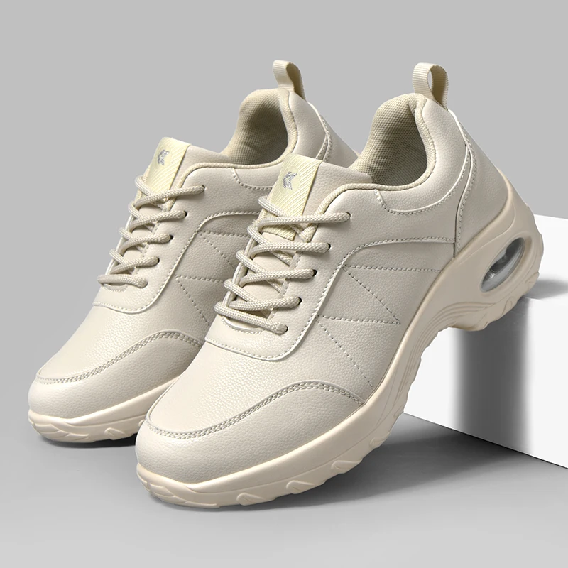 2026 Damen Neue Walkingschuhe Modische Schnürschuhe Bequeme Dicksohlige Freizeitschuhe Rutschfest und Verschleißfest Sportschuhe