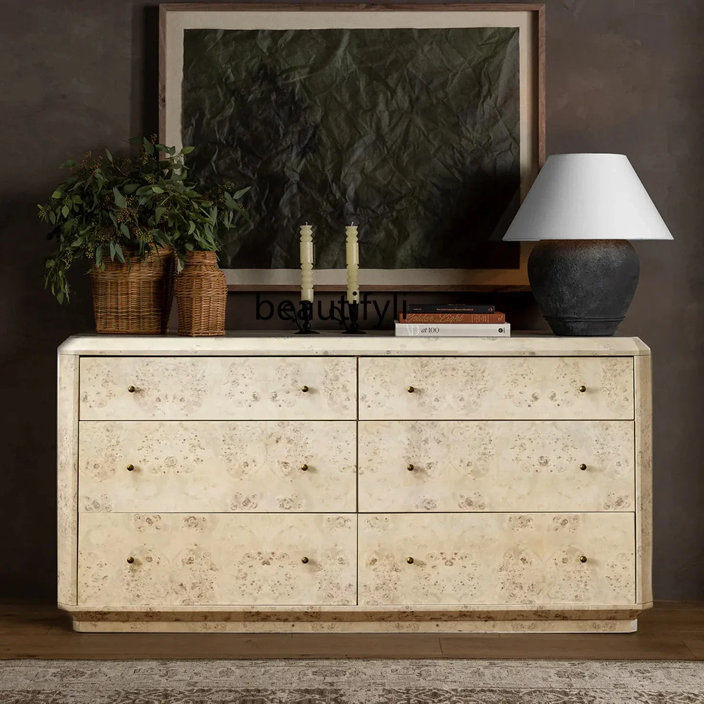 ss8350 American retro six-chest cabinet multi-functional bedside drawer cabinet decorative cabinet against the wall