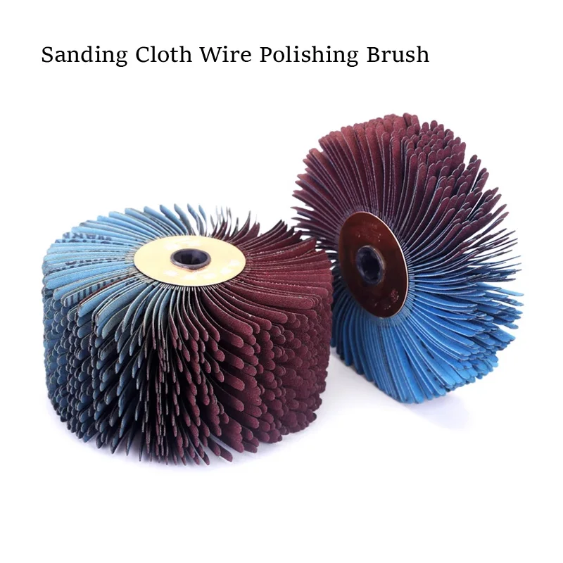 130x55mm Sanding Cloth Wire Polishing Abrasives Wire Drum Wood Brush Drill Woodworking Buffing Grinding Head Wheel Grit80~600