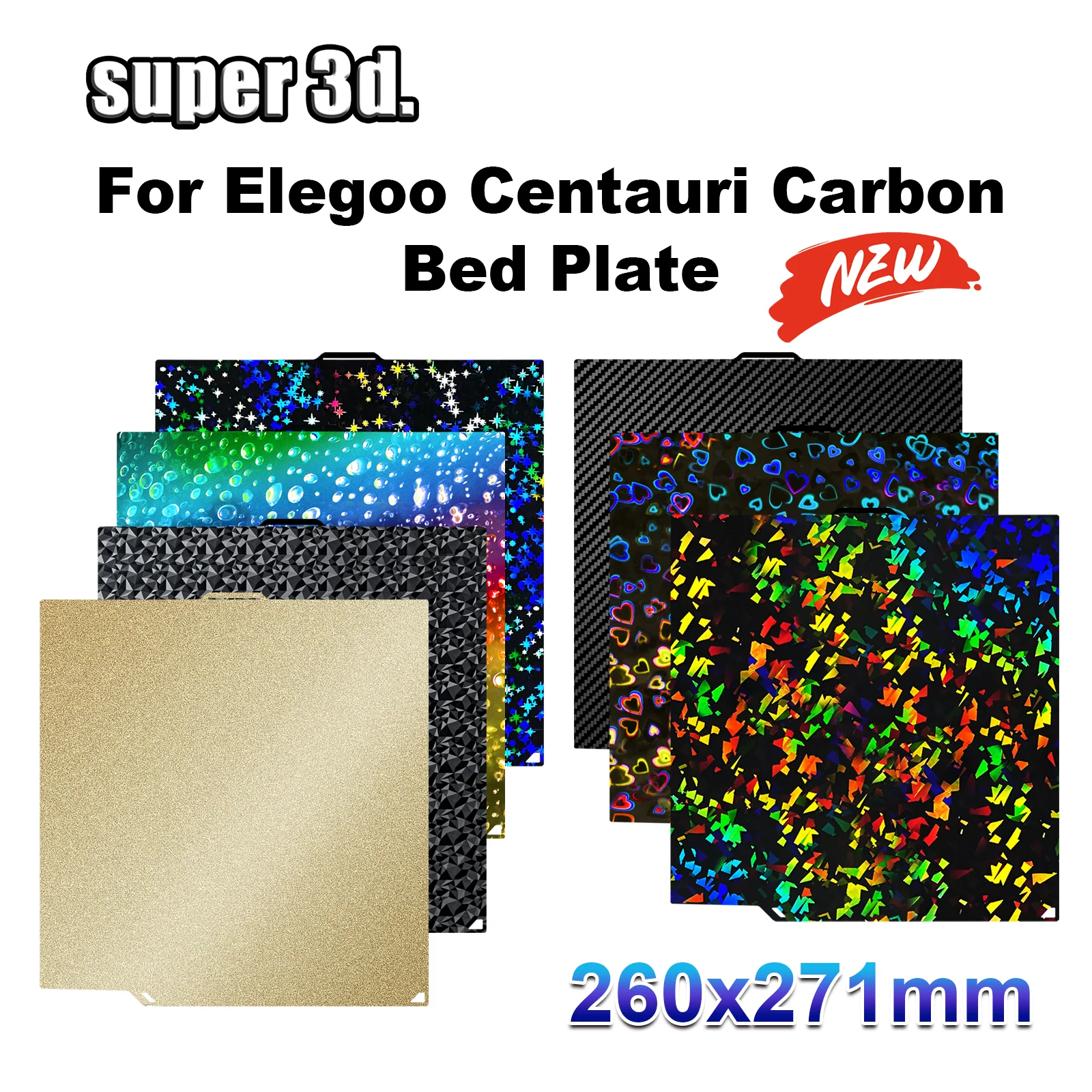 

Elegoo Centauri Carbon Build Plate Smooth PEO PET Carbon Fiber Heatbed Spring Steel PEI Bed Plate For Centauri Carbon Accessory