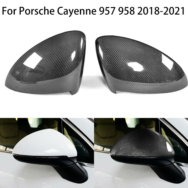 

Real Carbon Fiber Car View Side Mirror Covers Caps For Porsche Cayenne 957 958 2018 2019 2020 Side Caps Add on Style