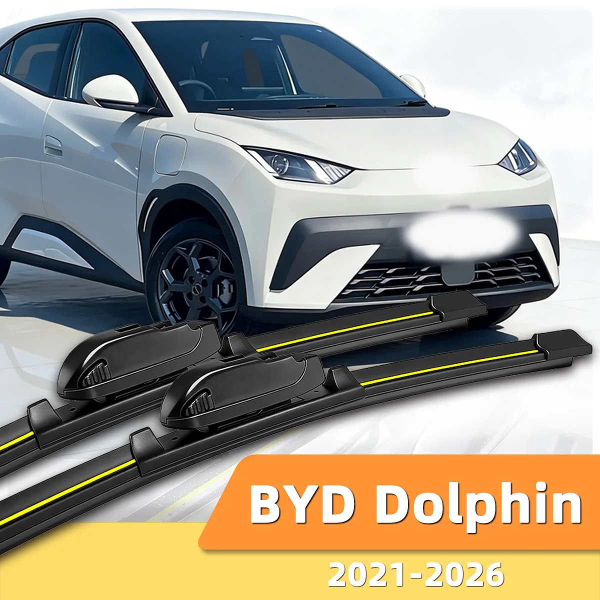 

2 шт. бескаркасные бесшумные передние дворники для BYD Dolphin (2021-2026) с резиновыми лентами, автозапчасти