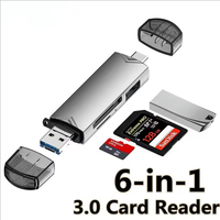 6 in 1 OTG Type C Card Reader USB 3.0 Micro Sd Mini Adapter TF USB Flash Drive Converter Mobile Phone Accessories