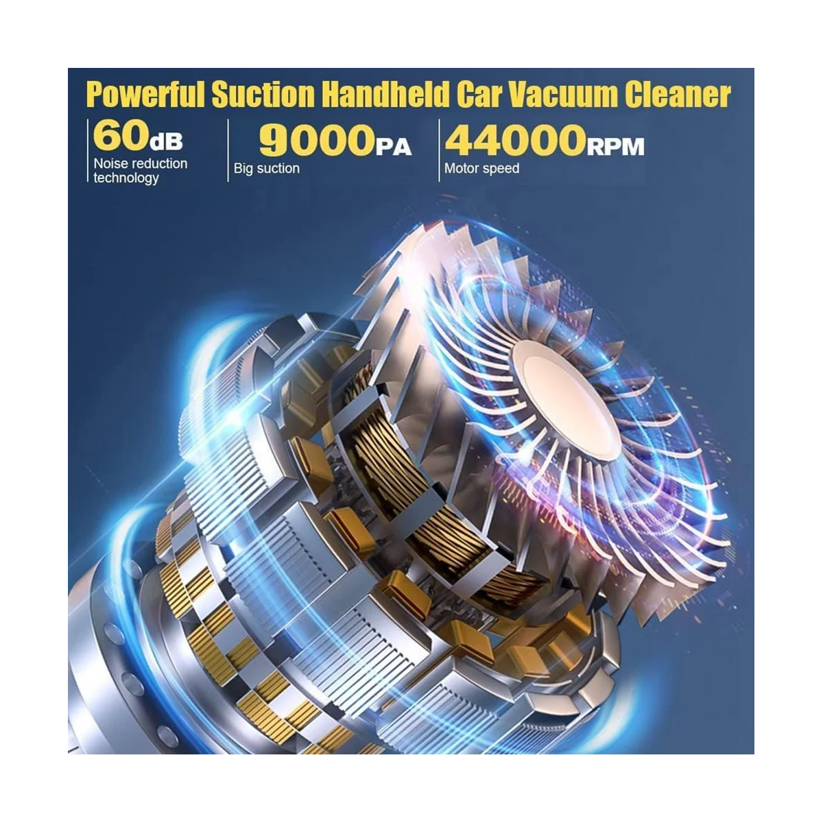 Aspirateur sans fil aste pour voiture, maison et bureau, aspiration de bain 9000PA