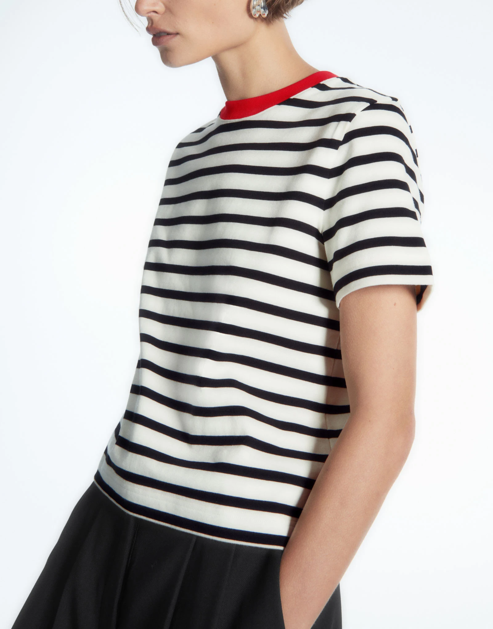 

Весенняя новая повседневная хлопковая полосатая футболка в американском стиле в стиле ретро Blo round Ne ort Sve, удобная футболка из полиэстера...