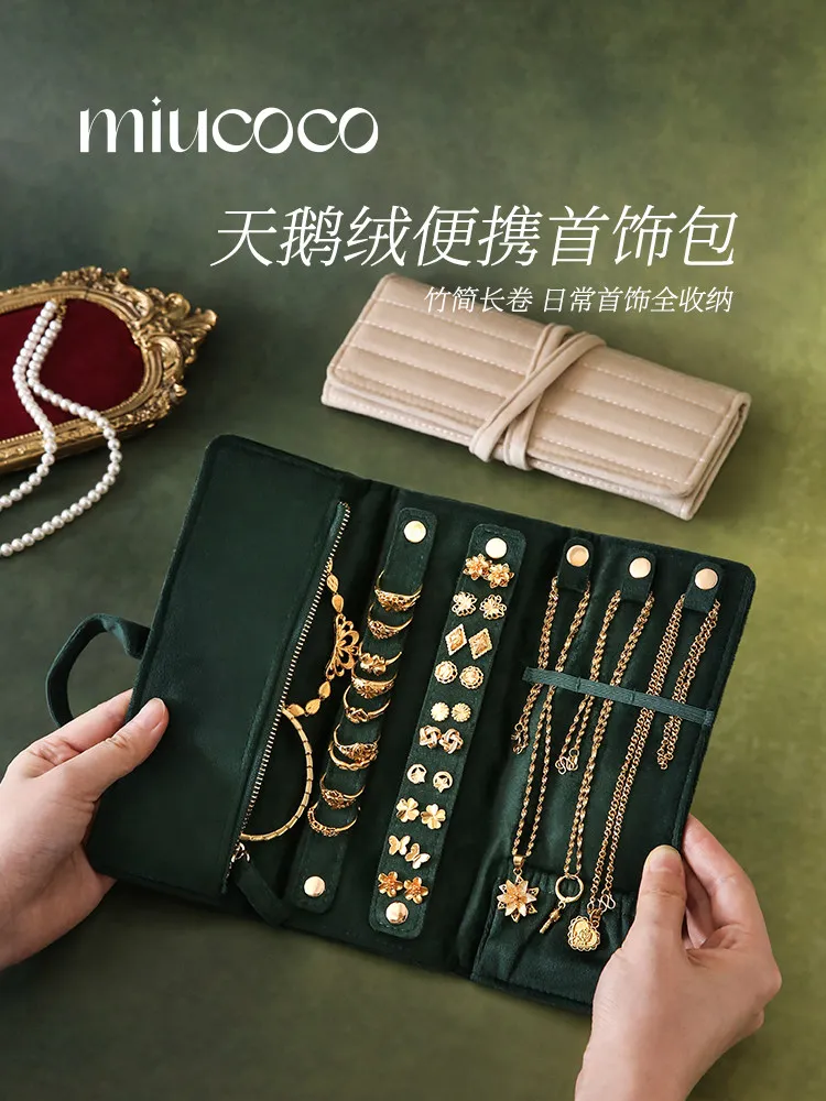 Portable Jewelry Bag Folding Large Capacity Necklace Ring Storage Bag Travel Earrings Earrings Jewelry Storage Book