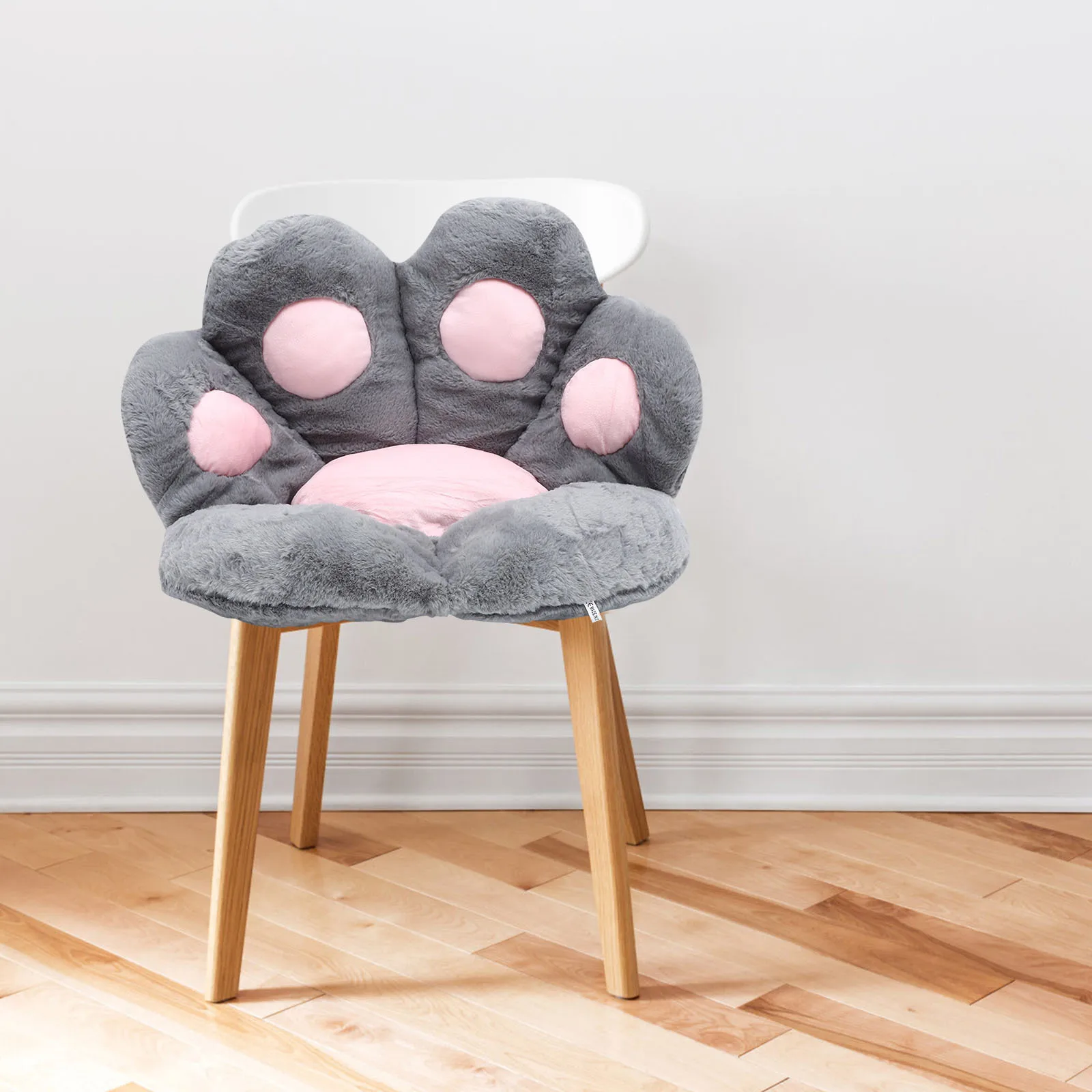 

Cat Paw Shape Imitation Rabbit Hair Soft Seat Pad For Office Chair Sofa Tatami Half Surrounded Design Adorable Sofa Mat Throw