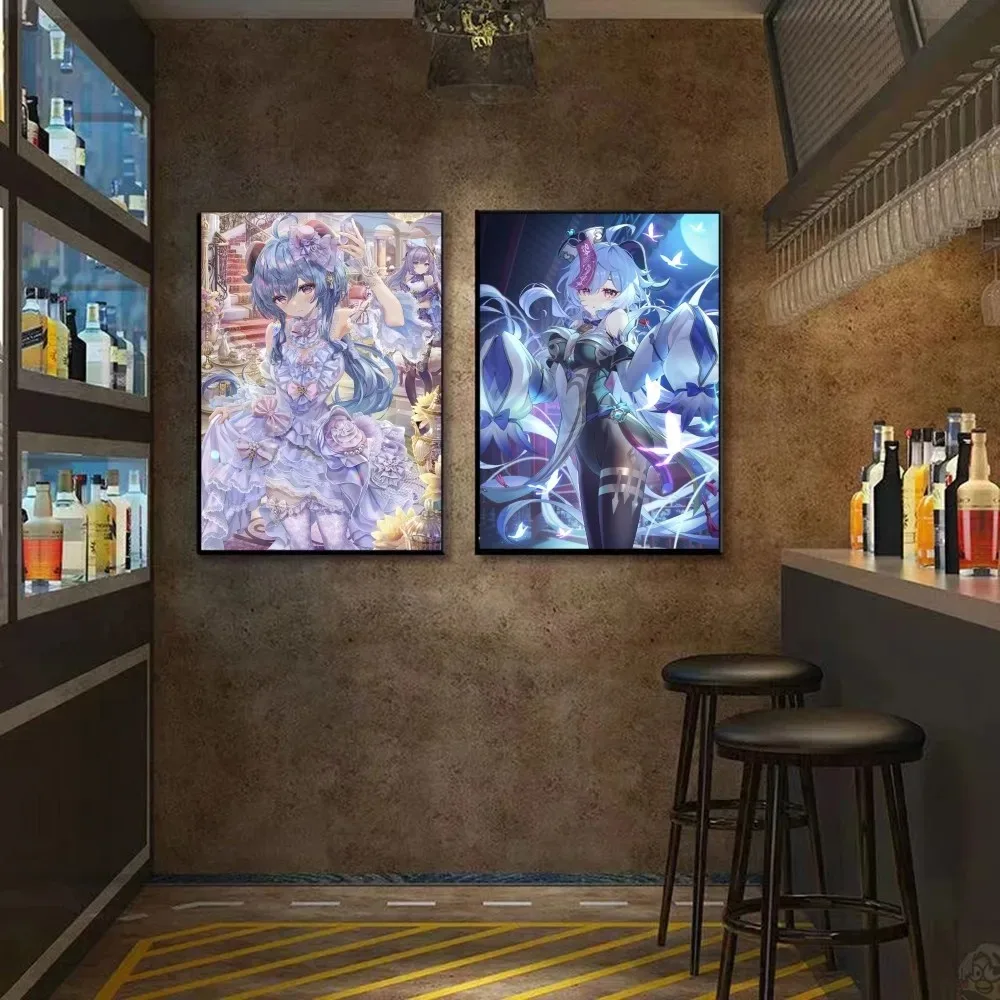 ملصق جانيو لحساب تأثير Genshin ، فن قماش ، ديكور جداريات جدارية ، ديكور غرفة الألعاب ، كاواي ، لوحة عالية الدقة ، قطة ، سيارات ، هدايا