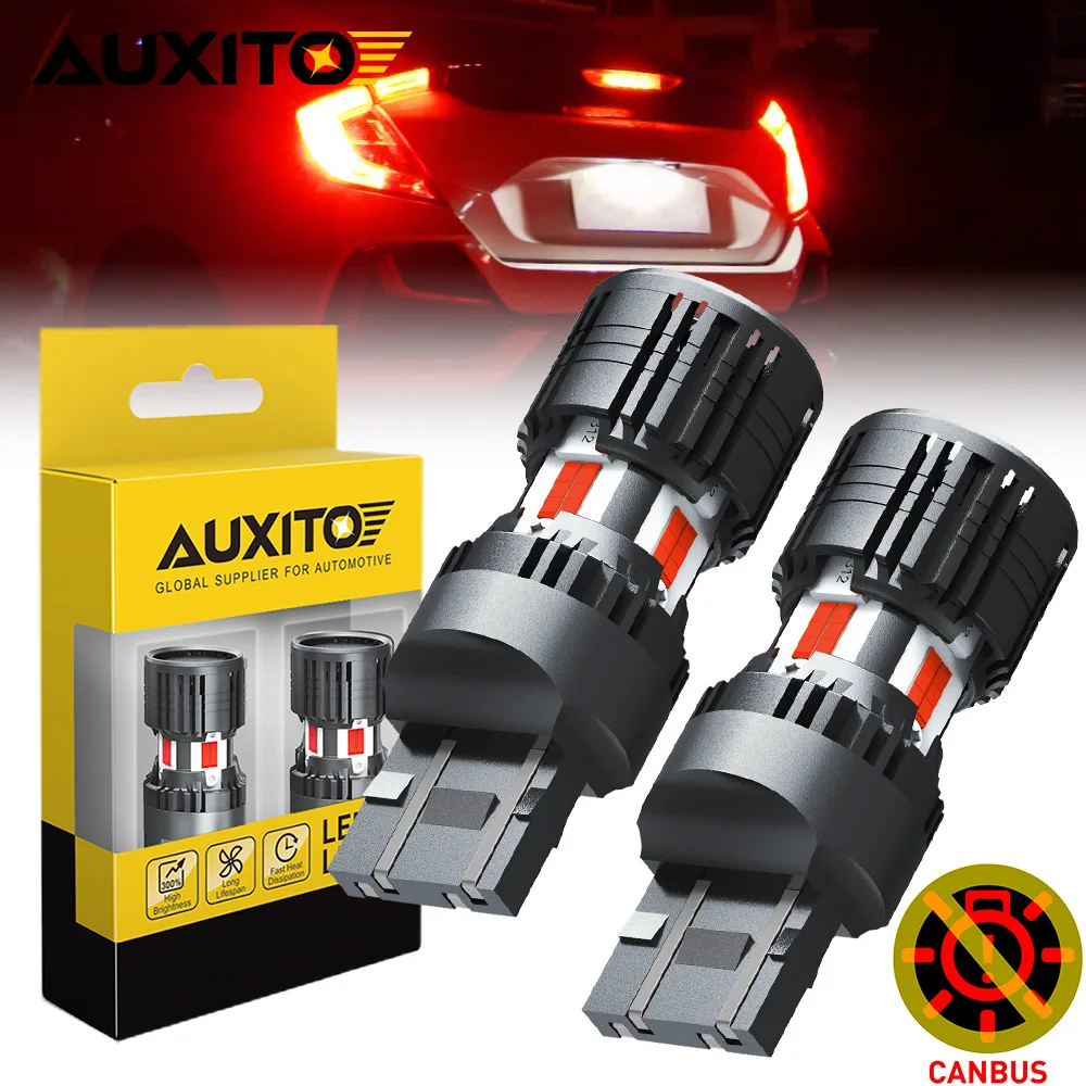 

AUXITO 2Pcs Canbus T20 7443 7440 LED Brake Light W21W WY21W W21/5W 1157 P21/5W LED Car Red Signal Stop Light Bulb