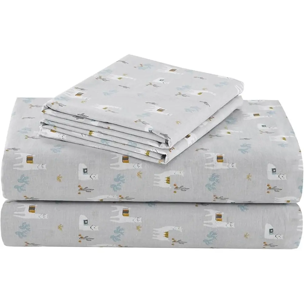 

100% Cotton Sheet Set Breathable, Lightweight, Soft with 14 Elastic fits up to 16 Mattress, All Season Cozy Bedding, Matching Pi