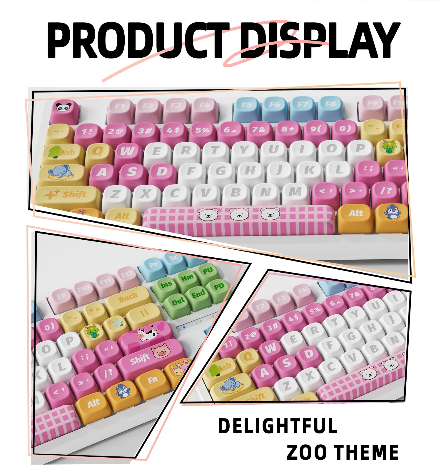 Happy Zoo Keycaps 121 Keys PBT Material MOA Profile DYE-SUB For MX Switch Wooting Mechanical Keyboard Keycaps ISO ANSI Layout 5