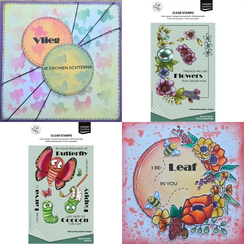Butterfly 2026 NEW Background Bloom Zoom Flowers Square Fly Bee Metal Cutting Die Stamp Scrapbook Stencil Photo Album DIY Paper
