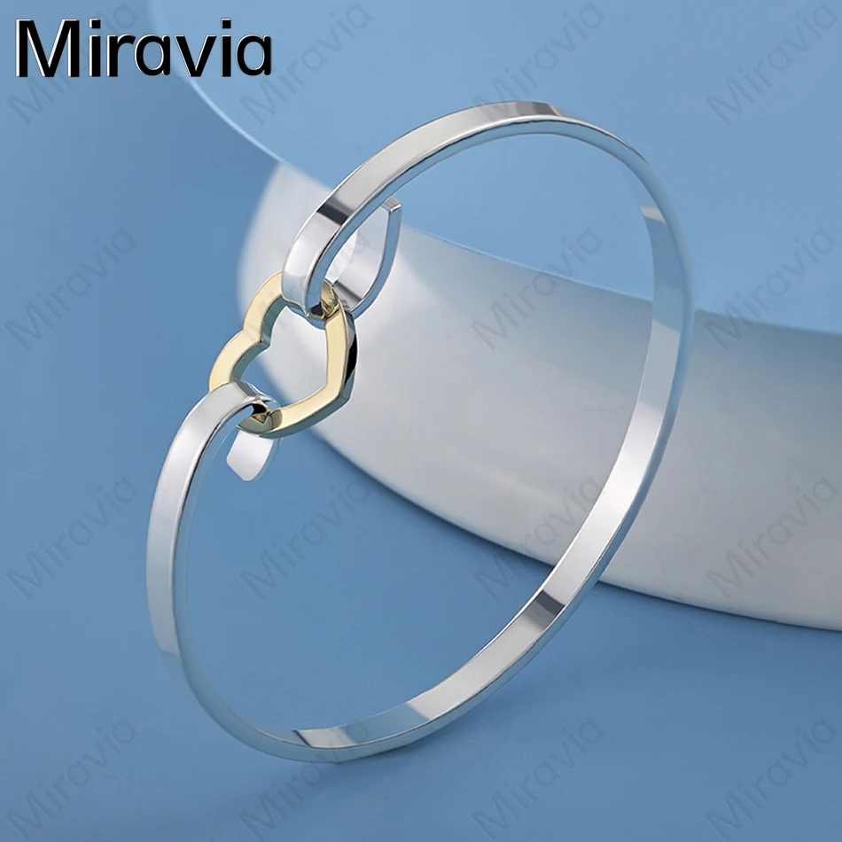 

Miravia 925 Sterling Silver Heart-Shaped Buckle Bracelet Women Cute Noble Anniversary Gift Jewelry