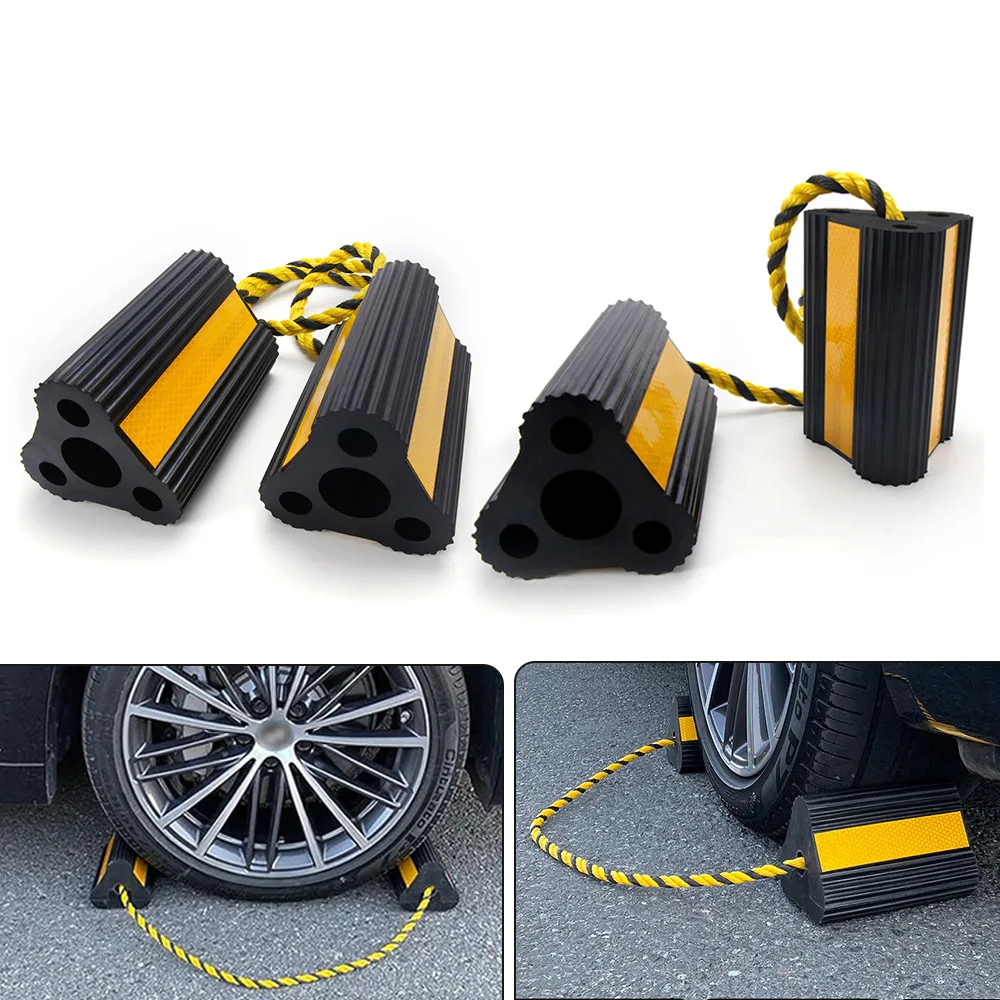 

Portable Heavy-Duty Wheel Chocks, Rubber Tire Stops for Truck Car Trailer Airplane, Anti-Rolling Block