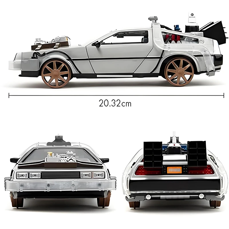JADA 1:24 delorean back to the future DMC-12 Alloy Car Diecasts & Toy Vehicles Car Model Miniature Scale Model Car For Children