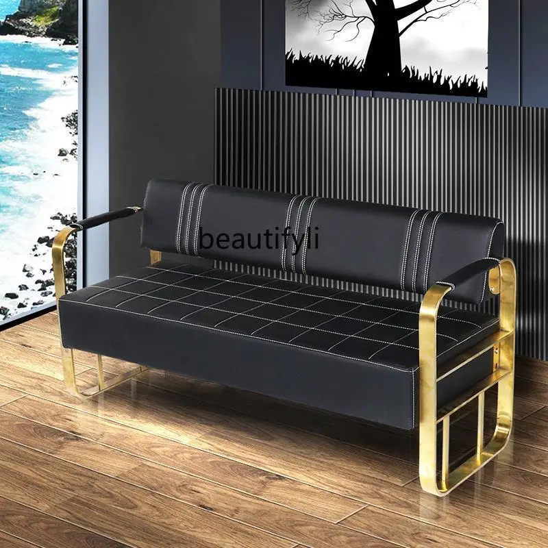 Sofa Waiting Chair Light Luxury and Simplicity Beauty Salon Office Reception Lounge Strip Couch