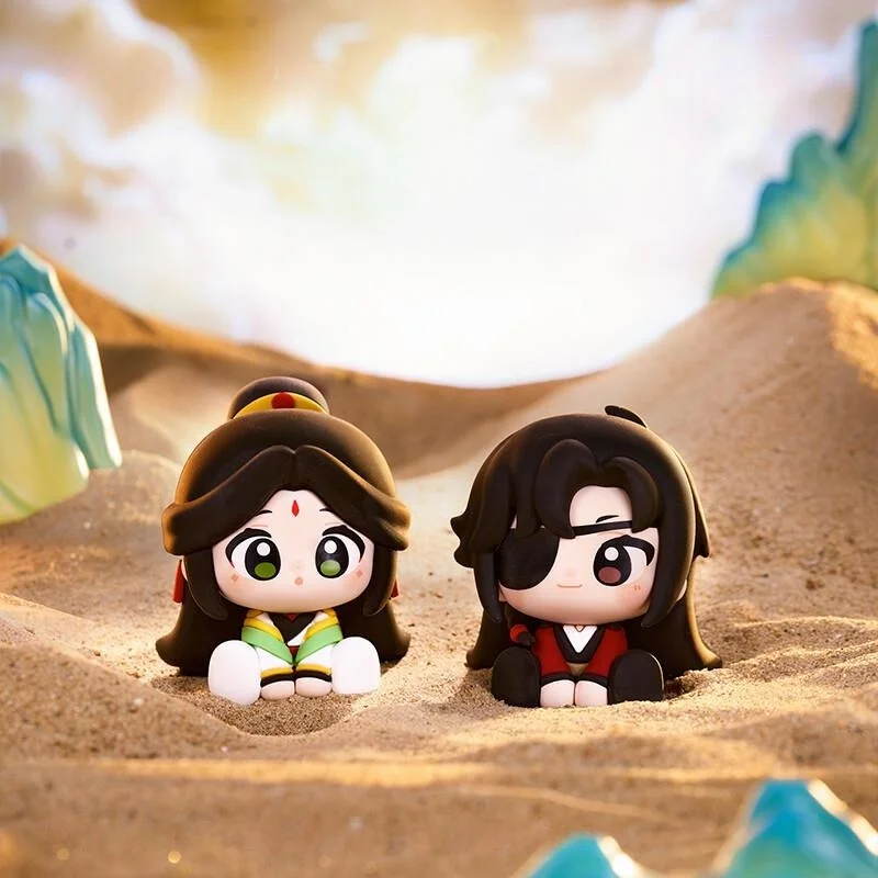 新しい天国役人祝福月明かり楼蘭シリーズブラインドボックスかわいい Xielian Huacheng アニメ人形 Yueshen 座り人形おもちゃ