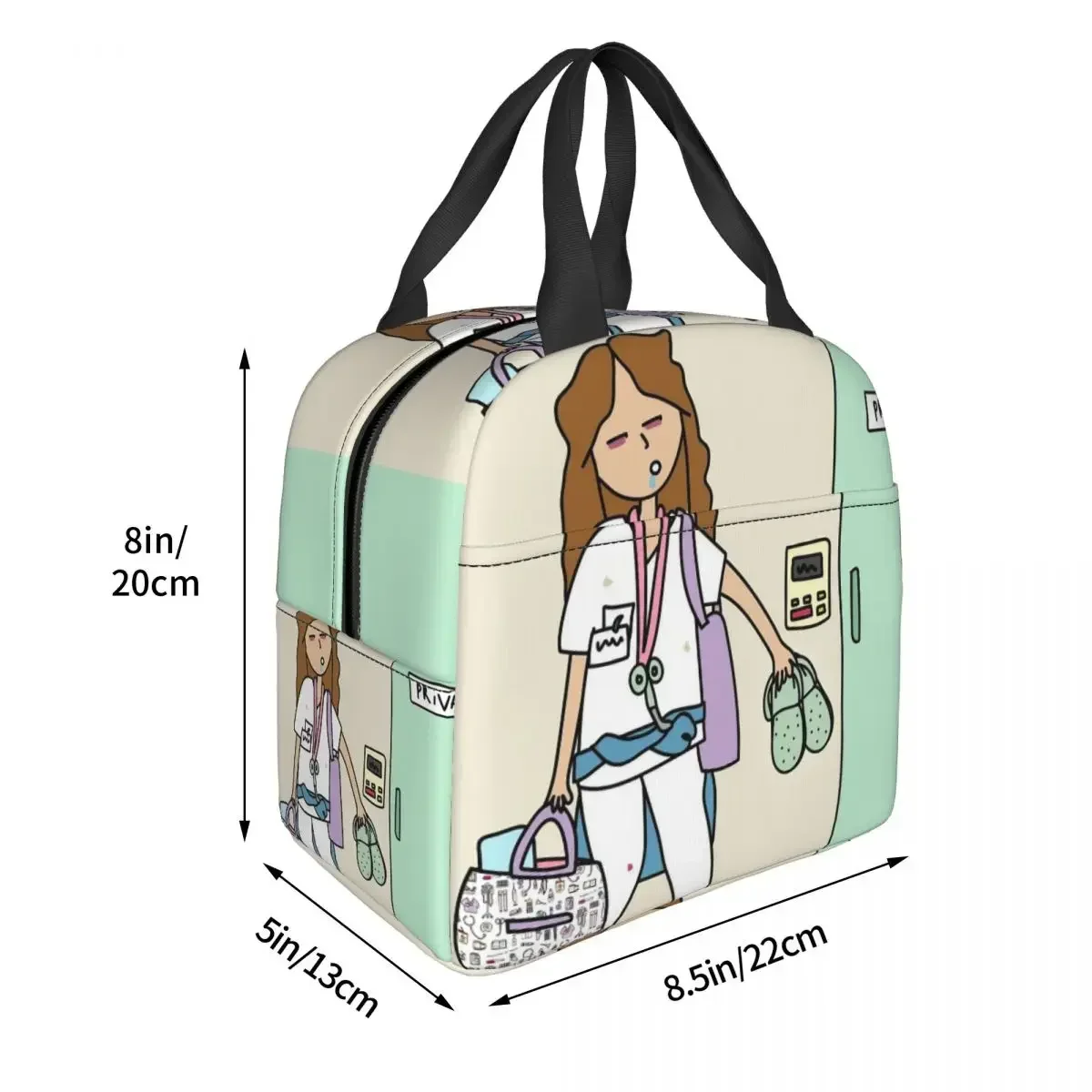 Nurse ECG Printing Insulated Lunch Bags Cooler Bag Lunch Container Enfermera En Apuros Tote Lunch Box for Men Women College