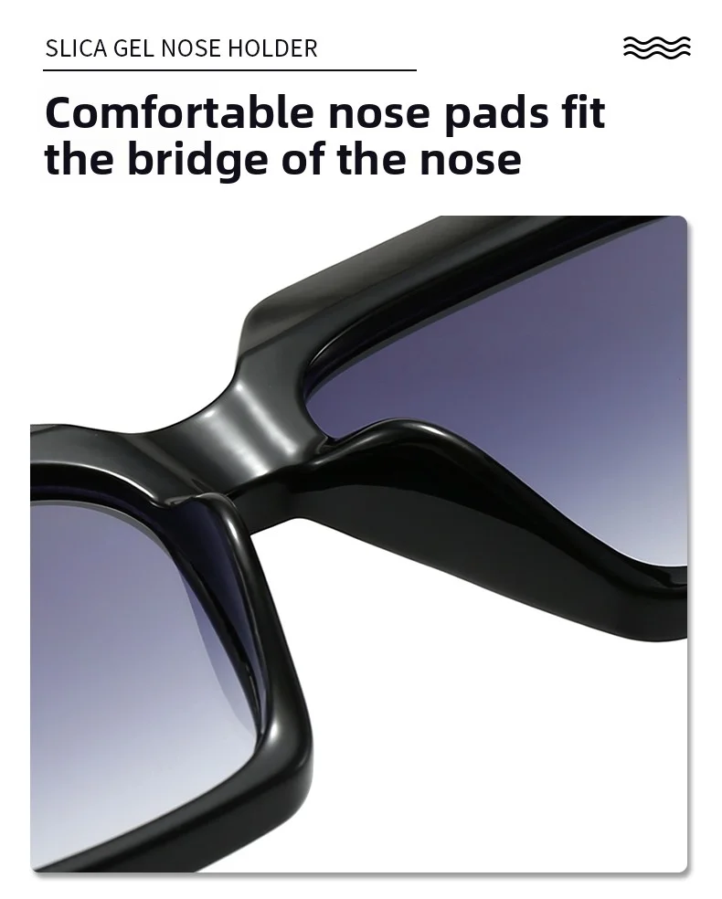 نظارات شمسية مربعة رائعة، أزرق بسيط، عصري، محايد، مناسبة لتزيين الحفلات الخارجية اليومية لكل من الرجال والنساء