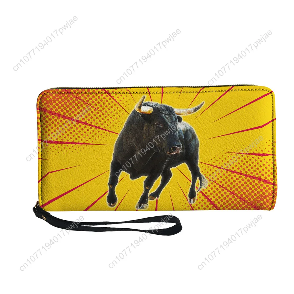Spanish Bullfighting Graphic Custom Wallet Purse Sprunki Mens Womens Zipper Long Wallets Double Print  Portable Wallet Gift Bag