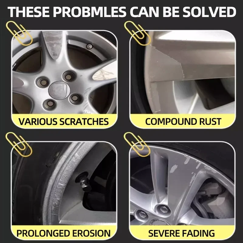 車のメンテナンスを強化するための研磨ペーストを備えたプレミアムホイールハブ修理キット、引っかき傷、錆、フェード除去剤