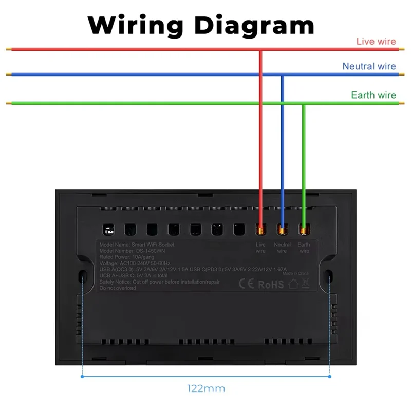 AAAC-EU UK US enchufe Universal/interruptor de enchufe inteligente Wifi con puerto USB y tipo C vida inteligente a través de Alexa Home
