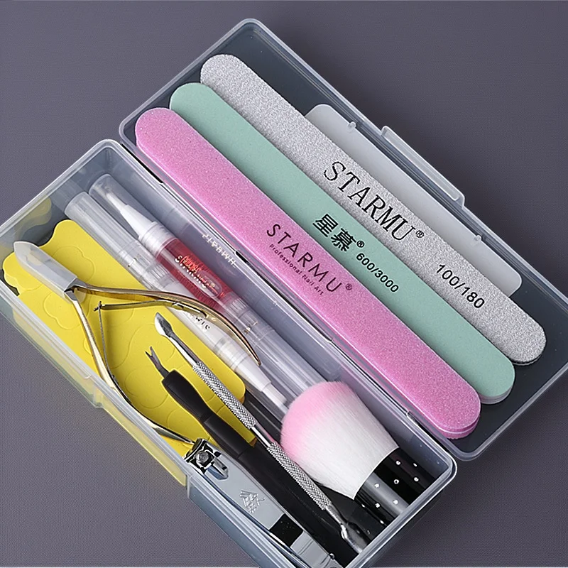 

Набор для ногтей для начинающих с кусачками для кутикулы, пилочки для ногтей, буфер для домашнего маникюрного салона, качественный уход за ногтями, полный набор для женщин, Рождественский подарок