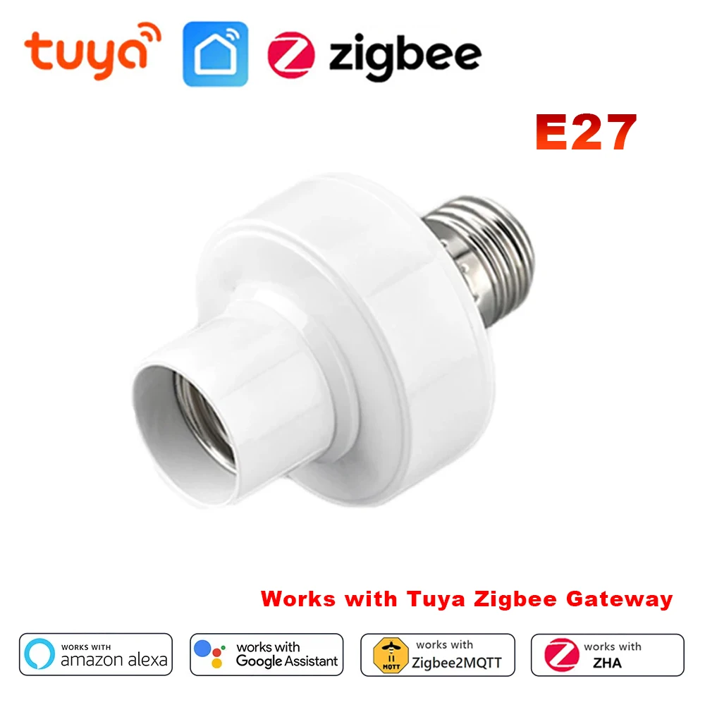 tuya zigbee interruptor suporte da lampada inteligente e27 e26 adaptador de tomada lampada smart life app timing controle de voz trabalhar com alexa google home 01