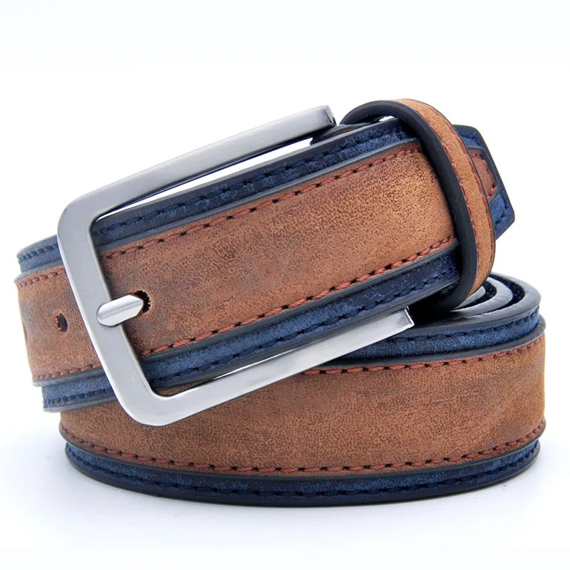High quality genuine leather Casual belts men designer pin buckle brand luxury young boys jeans ceinture homme