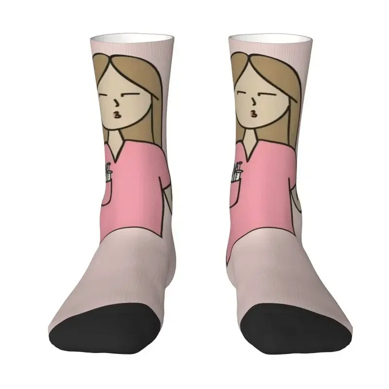 Enfermera En Apuros Doctor Nurse Medical Health Dress Socks Men Women Warm Fashion Novelty Crew Socks