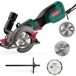 HYCHIKA-sierra Circular de 750W, herramienta eléctrica de bricolaje con guía láser, sierra eléctrica para cortar madera, herramientas de inglete para carpintería en madera